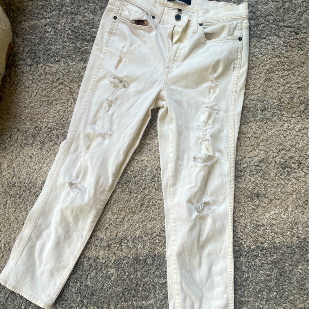 White ripped jeans